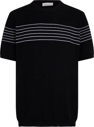 Roberto Collina Trui met korte mouwen - Heren - Ronde hals truien - Zwart - XL - Wol - Truien & Vesten