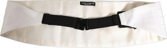 Dolce & Gabbana Pleated Cotton Cummerbund Belt - White