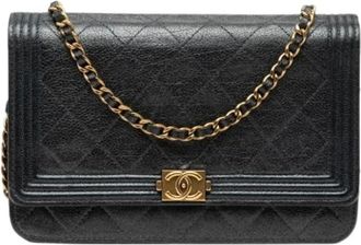 Chanel Pre-owned Cross Body Bags, female, Blue, Size: ONE SIZE Pre-owned Vintage Cross Body Bag