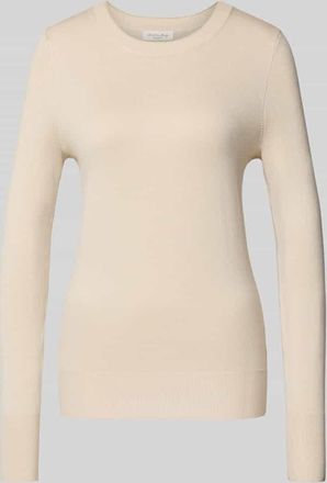 Christian Berg Strickpullover mit gerippten Abschlüssen in Sand, Größe XXL