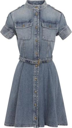 Alexander McQueen Denim Utility Jurk - Dames - Shirt Kleedjes - Blauw - S - Denim - Kleedjes