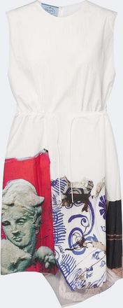 Prada Abito midi in misto cotone con stampa