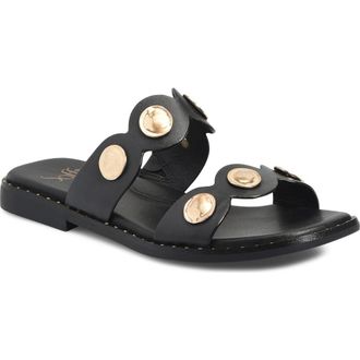 S&ouml;fft Ezra Slide Sandal in Black at Nordstrom, Size 7.5