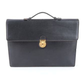 Ferragamo Black Leather Briefcase (Pre-Owned)