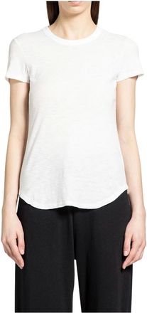 James Perse T-Shirts, female, White, M, Sheer Slub Crew Neck Tee