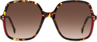 Carolina Herrera 56mm Butterfly Sunglasses in Havana Red at Nordstrom Rack