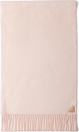 Prada Triangle-logo Fringed Scarf