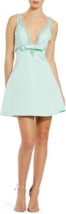 Mac Duggal Hand Beaded Detail A-Line Mini Dress in Mint at Nordstrom, Size 12