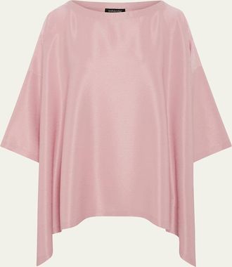 Eskandar Midweight Silk Pliss&eacute; DPS Scoop Neck Top - Mid Plus Length