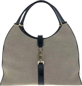 Gucci Pre-owned Shoulder Bags, female, Beige, Size: ONE SIZE Pre-owned Vintage Canvas Shoulder Bag