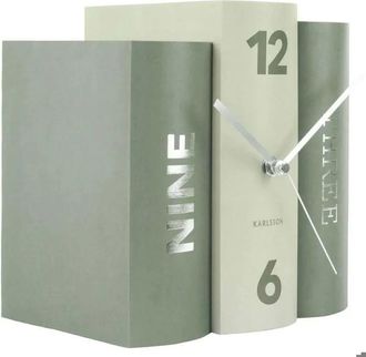 Karlsson Karlsson Reloj De Mesa Trompe-loeil Libro Dise&ntilde;o Verde