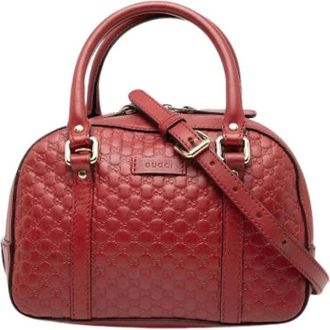 Gucci Pre-owned Handbags, female, Red, Size: ONE SIZE Pre-owned Bamboo Satchel