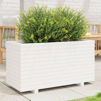Berkfield Home Garden Planter White 90x40x49.5 cm Solid Wood Pine