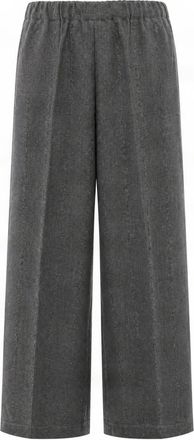 Fabiana Filippi Dark Grey High-Waisted Tailored Wide-Leg Pants