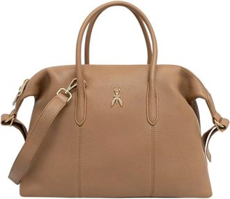Patrizia Pepe Nieuwe Business Schoudertas - Dames - Handtassen - Beige - ONE Size - Leer - Tassen