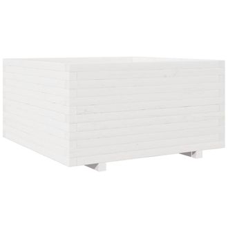 Berkfield Home Garden Planter White 90x90x49.5 cm Solid Wood Pine