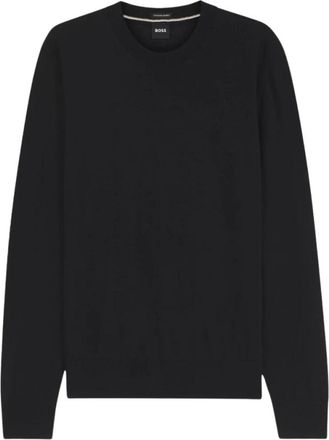 HUGO BOSS H-Leno Sweater - Heren - Ronde hals truien - Zwart - XL - Wol - Truien & Vesten