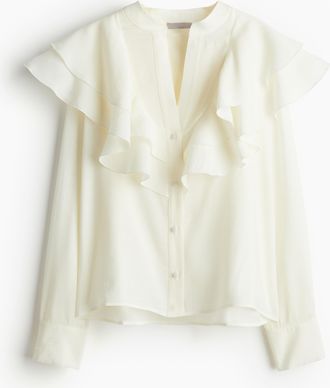 H&M Bluse mit Volants - White