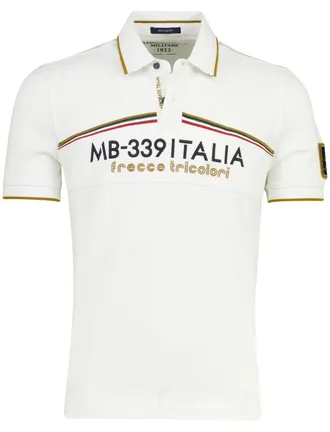 Aeronautica Poloshirt wit Aeronautica normale fit 2-knoops