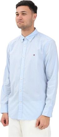 Tommy Hilfiger TH Flex Pinstripe Shirt - Heren - Casual Overhemden - Blauw - S - Katoen - Overhemden