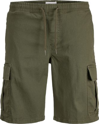 Jack & Jones Plus Size Cargoshorts JPSTCOLE DYLAN CARGO SHORTS MID PLS, Damen, Gr. 42 (4XL), N-Gr, olive night, Web, Obermaterial: 98% Baumwolle, 2% Elasthan, JACK & JONES P