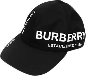 Burberry Pre-owned Accessories, male, Black, Size: ONE SIZE Pre-owned Logo Horseferry Print Nylon Cap