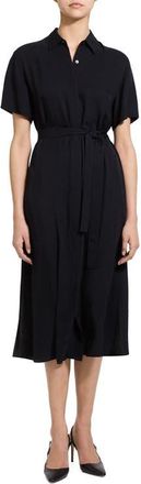 Theory Belted A-Line Shirtdress in Black - 001 at Nordstrom, Size X-Large