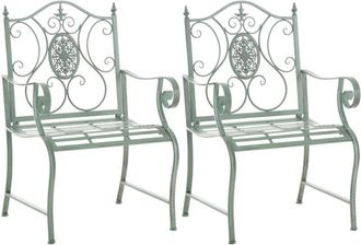 Clp Set di 2 sedie da giardino Punjab con braccioli verde antico