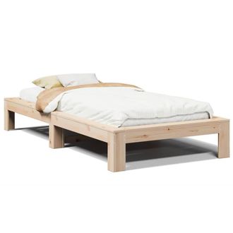 Berkfield Home Bed Frame without Mattress 90x190 cm Single Solid Wood Pine in Light Tan