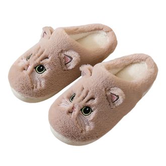 Generic Cozy Winter Home Slippers For Women Featuring Adorable Cat Cartoon Design Ideal Fall And Cold Seasons Mens Fluffy Slip Men Black Ladies