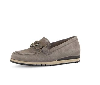 Gabor Womens Slip On Suede Shoe In Taupe