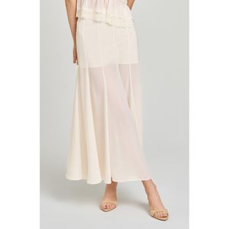 Wayf Norah Semisheer Skirt in Ivory at Nordstrom, Size X-Small