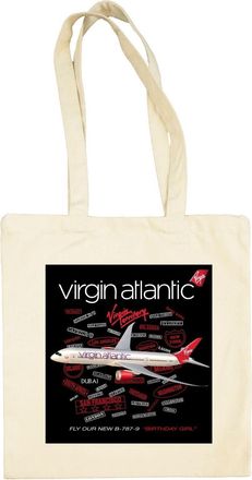 Generic Virgin Atlantic Boeing 787 Dreamliner Birthday girl Cotton Shopper/Tote Bag