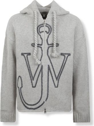 J.W.Anderson Anchor Embroidered Zip Hoodie