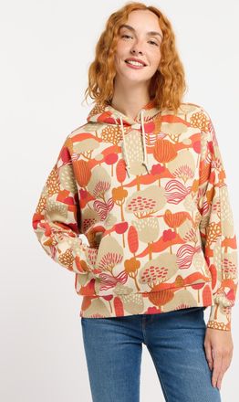 Ragwear Kapuzensweatshirt RAGWEAR PIRITA PRINT, Damen, Gr. XXL, ecru, Sweatware, Obermaterial: 70% Baumwolle, 30% Polyester, bedruckt, gemustert, normal, Rund