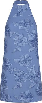 Rotate ROTATE Birger Christensen, Short Dresses, female, Blue, XS, Beaded Halterneck Dress