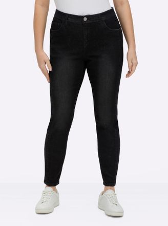 Sheego Bequeme Jeans SHEEGO, Damen, Gr. 40, Normalgr&ouml;ssen, blau, stone, washed, 74% Baumwolle, 22% Polyester, 3% Viskose, 1% Elasthan, unifarben, lang, Jeans