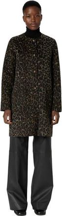 Gerard Darel Matilda Collarless Reversible Coat in Brown at Nordstrom, Size 12