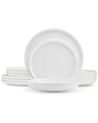 Mikasa Marion 12Pc Lightweight Chip-Resistant Bone China Dinnerware Set, Service For 4