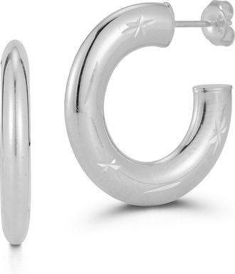 Glaze Jewelry Sterling Silver Starburst Hoops