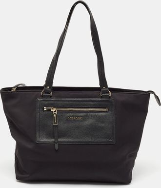 Cole Haan Black Nylon Zip Shopper Tote