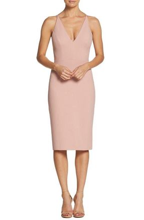 Dress The Population Lyla Crepe Cocktail Dress in Blush at Nordstrom, Size Xx-Small