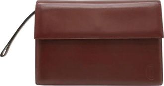 Cartier Pre-owned Must de Cartier Leren Clutch - Dames - Vintage Clutch - Rood - ONE Size - Leer - Vintage