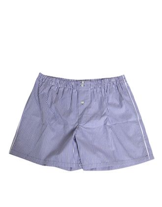 Dolce & Gabbana Mens Blue White Cotton Striped Button Fly Shorts Swimwear And