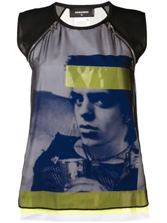 Dsquared2 T-shirt met print - Zwart