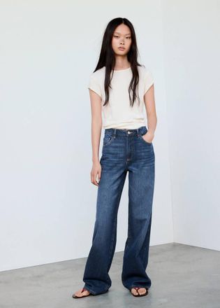 Mango Jeans Danila wide leg vita alta blu scuro - Donna - 36 - MANGO