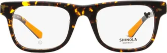 Shinola SH15002 Modified Rectangle Acetate Eyeglasses - Tortoise