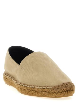 Saint Laurent Cotton Cassandre Logo Espadrille Espadrille - Beige
