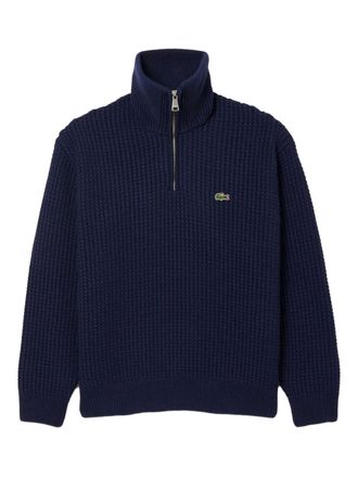 Lacoste logo-patch sweater - Blauw