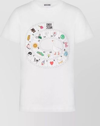 Moschino short sleeve crew neck silk nylon top